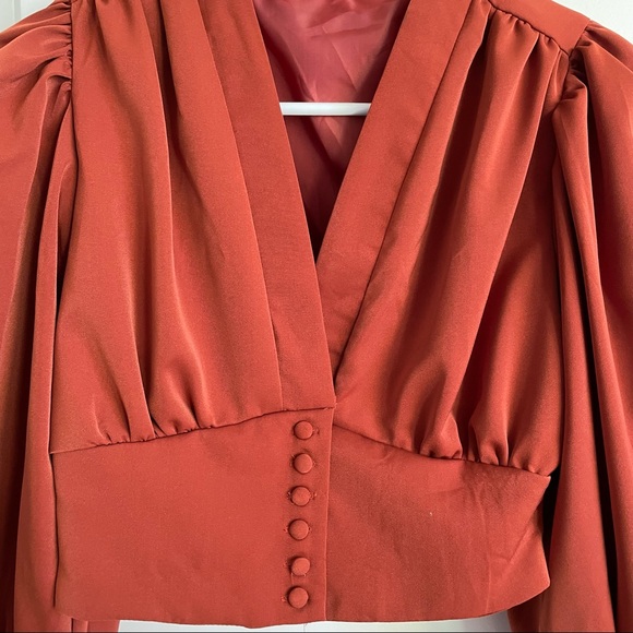 Women's Long Sleeve Red Lantern Crop Top - Picture 10 of 11